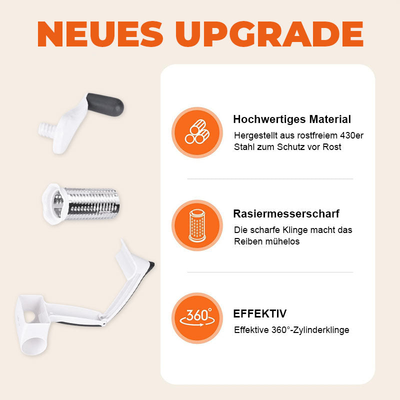 Handkurbel-Rotationsreibe für Butter und Käse