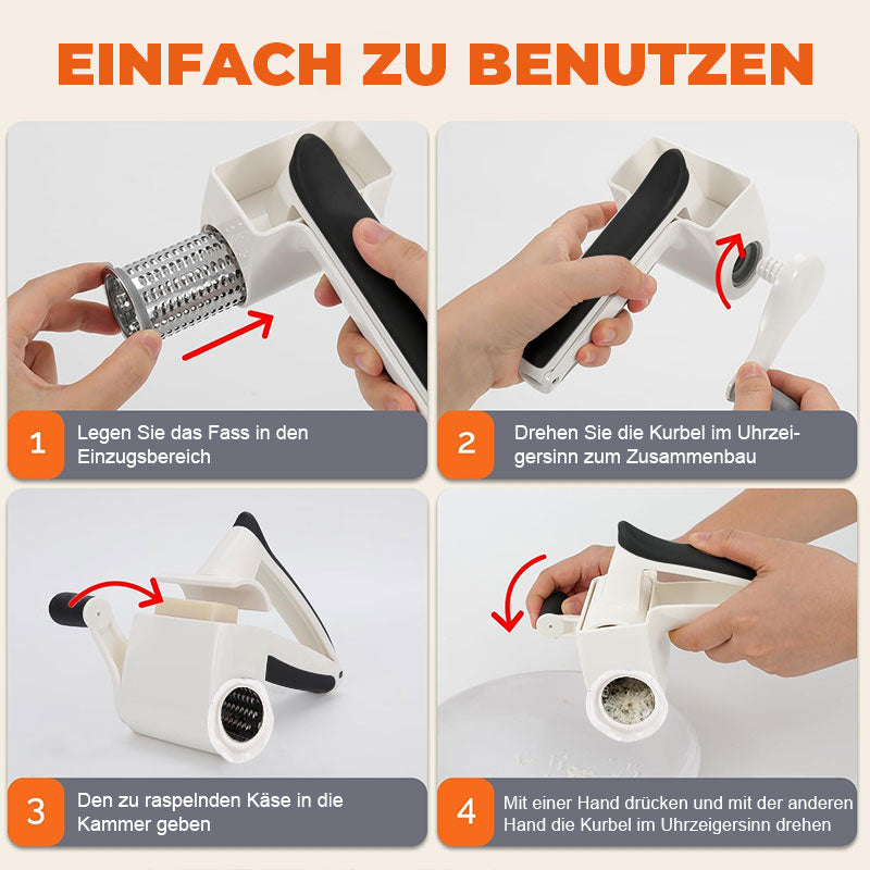 Handkurbel-Rotationsreibe für Butter und Käse