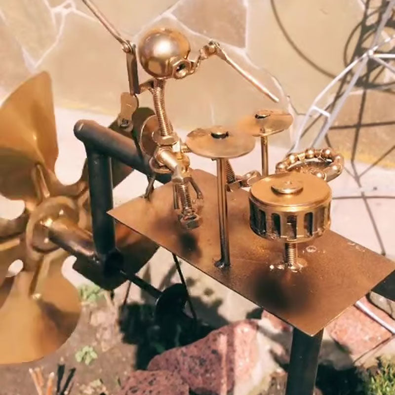Handgefertigte Metall-Trommelwindmühle