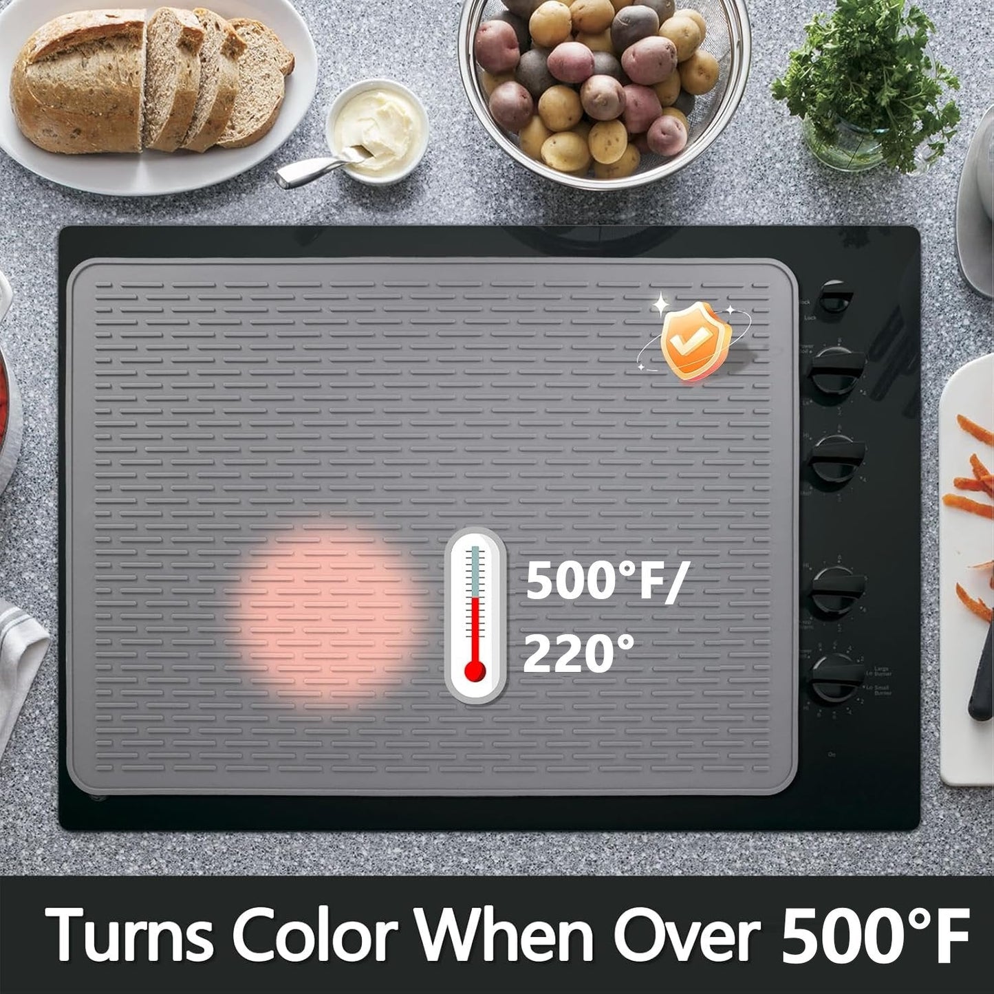 🔥500°F/220°C Hitzebeständige Silikon-Herdabdeckmatte & Utensilien